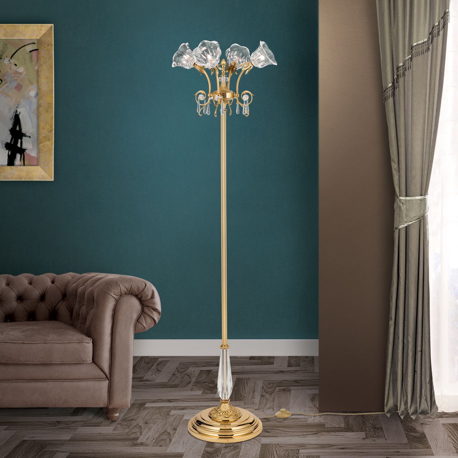 Floor lamp LA BOHEME, 24K gold plated