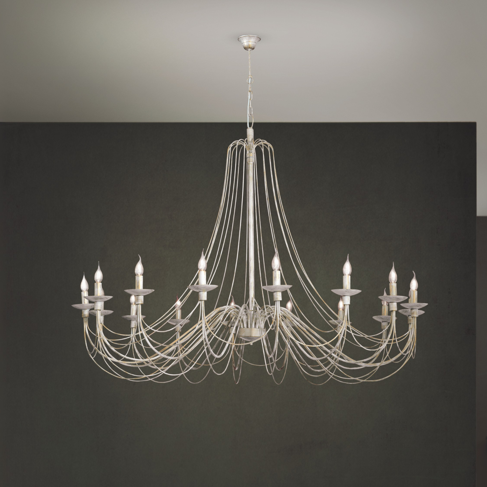 Luster VELA, 16-flammig, elfenbein gold