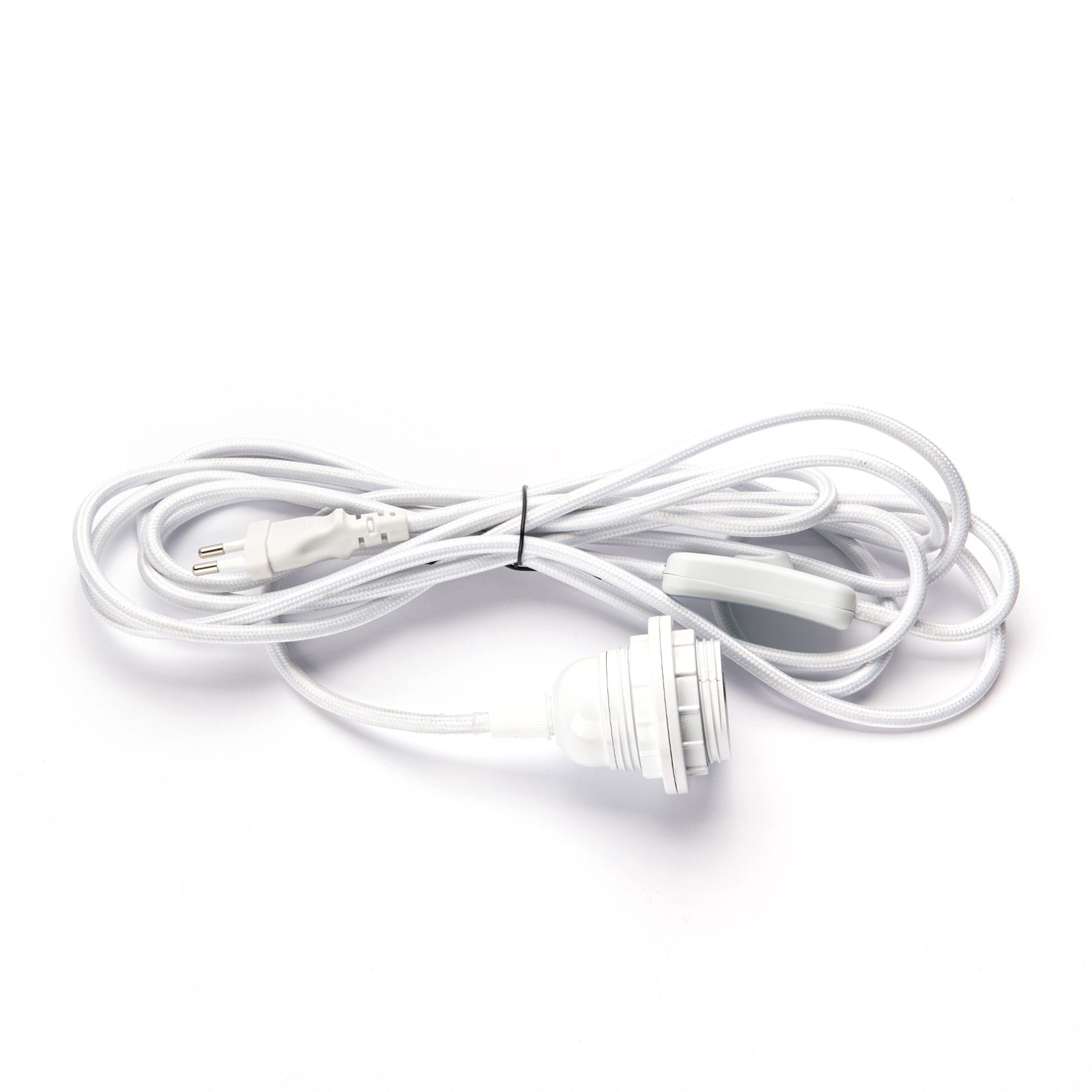 Connection cable E27, switch, 4 m, white
